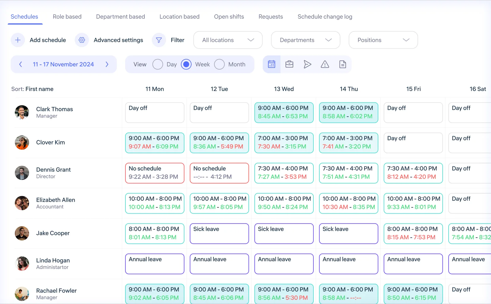 Easy creation of complex schedules